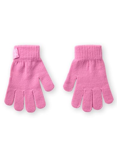 Barbie Girls Pink Fair Isle Beanie and Gloves Set - One Size | Winter Knit Accessories for Kids Fair Isle Design2