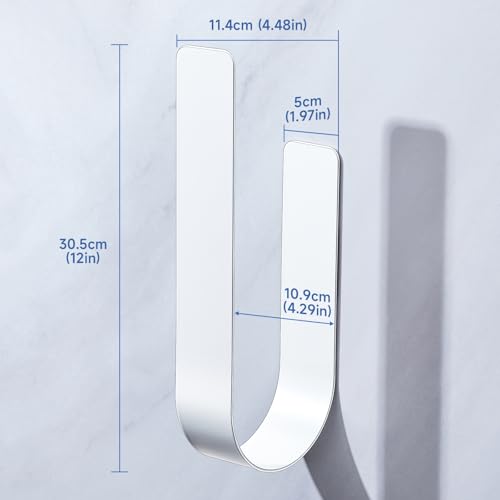 Toilettenpapier Aufbewahrung Wand, Klopapier Aufbewahrung, Toilettenpapierhalter Ohne Bohren, Ersatzrollenhalter Toilettenpapier für 3 Rollen, Selbstklebend Klopapierhalter, Weiß