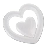 BELLIFFY 1個 泡愛モデル ぶら下がっている泡のハート ミニリースフォーム バレンタインデーの泡玉 クラフトフォームリース ポリスチレンリング 泡の心 結婚式の装飾 手作りのハート飾り 白い