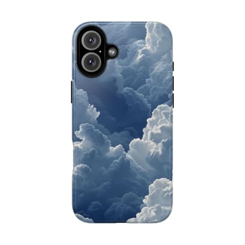 Coque iPhone 16 Plus nuage bleu 3D pour un style unique au quotidien
