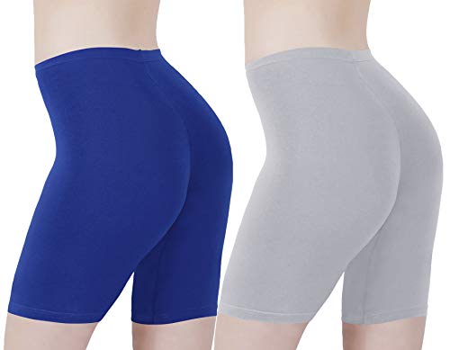 Image of Buy That Trendz Cotton Lycra Tight Fit Stretchable Cycling Shorts Womens | Shorties for Active wear /Exercise /Workout /Yoga /Gym /Cycle /Running Red Grey Combo Pack of 2