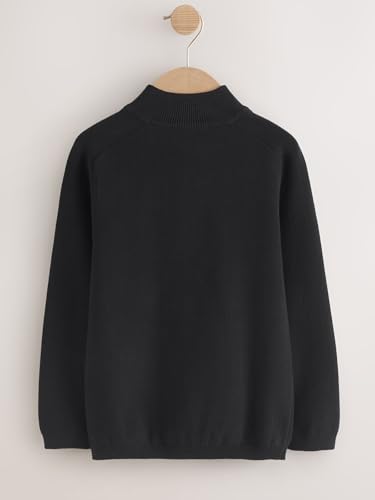 NEXT Jungen Standard Strickjacke mit durchgehendem Reißverschluss Schwarz 140