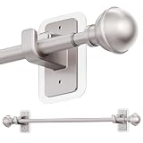 ENJOYBASICS Curtain Rods No Drilling for Renter, 28-47" Adjustable, Nickel