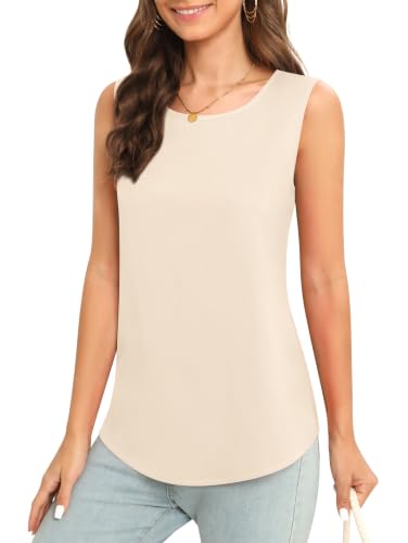 Image of Women's Sleeveless Chiffon Tank Top Business Casual Blouse Tunic Top