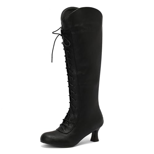 Bottes gothique sans douleur grâce au talon épais et stable