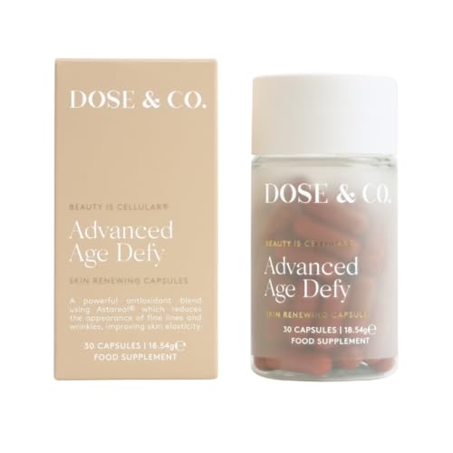 Dose & Co Advanced Age Defy Capsules - 30 Capsules | CoQ10 + Astareal®, Vitamins B3, A, C, E, Selenium & Zinc | Supplement to Support Skin Hydration, Elasticity & Firmness | Vegan, Gluten-Free