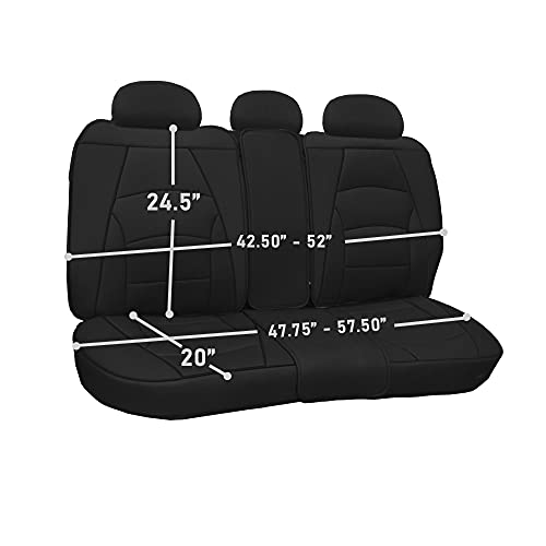 Image of FH Group Ultra Comfort Highest Grade Faux Leather Full Set Car Seat Cushions- Universal Fit for Cars Trucks & SUVs (Solid Black)