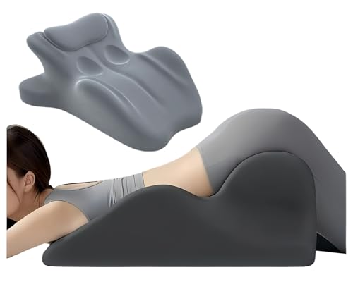 Ergonomic Memory Foam Wedge Pillow for Couples 27 Angled Intimacy Support Multi-Position Pillow for Adults Sleeping Reading Back & Waist Support Removable Breathable Cover (Light Grey)