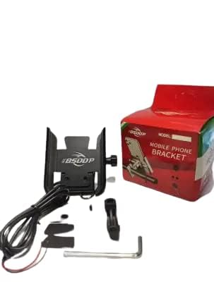 Image of MOTOWORKS BSDDP Metal Mobile Holder with Charger (Black)