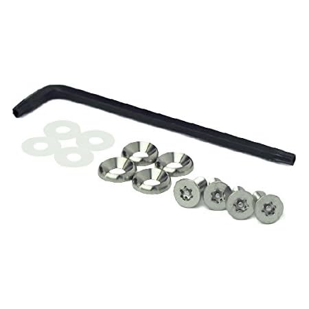 Amazon ステンレスsus304ナンバーボルト ステンレス製ロゼットワッシャ 樹脂製保護ワッシャ付き 軽自動車用 工具付 全長ミリ 4本 ナンバーカバー ホルダー 車 バイク