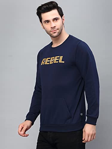 Image of Rigo Fleece Printed Round Neck Sweatshirt for Men | Full Sleeves Sweatshirt for Men | Casual Wear & Stylish Sweatshirts for Men
