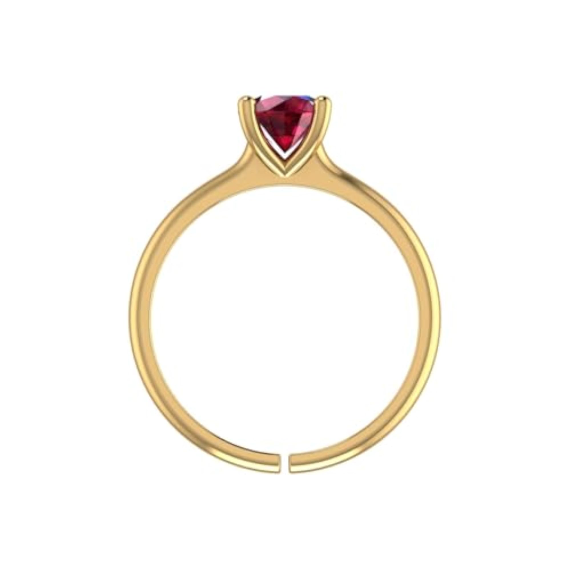Gold Plated 925 Sterling Silver Adjustable Solitaire Ring