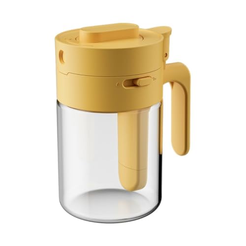 Kivivaka Shaker per condimenti con manico in avanti, 12,8 x 7,4 cm, contenitore sigillato per spezie, zucchero, sale, pepe ed erbe, grigio giallo