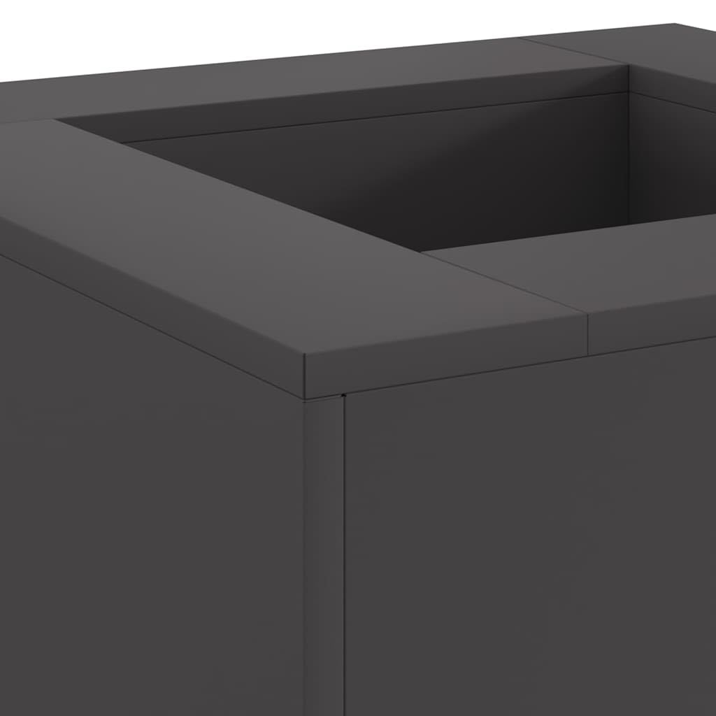 vidaXL Kominek Czarny 60 x 60 x 30 cm Stal, Otwarty piec ogrodowy, prostokątny i przenośny, trwałe rozwiązanie do grilla, stylowe na patio