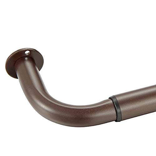 Room Darkening Curtain Rod, Wrap Around Design, Extra-Thick 1-Inch Diameter Single Drapery Rod, Extendable Metal Rod Set for the Blackout Curtains and Sheer (Coffee Gold, 48-84")