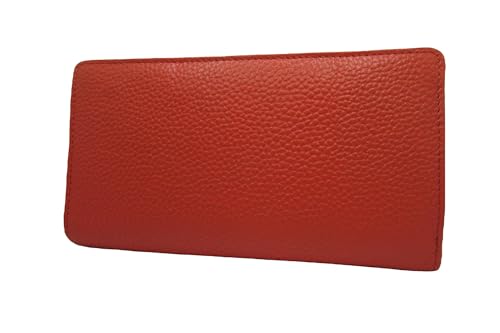 Italian Leather Vera Pelle Women's Wallet, 12 Card Slots, Red Cretta Made in Italy (cretta red)2