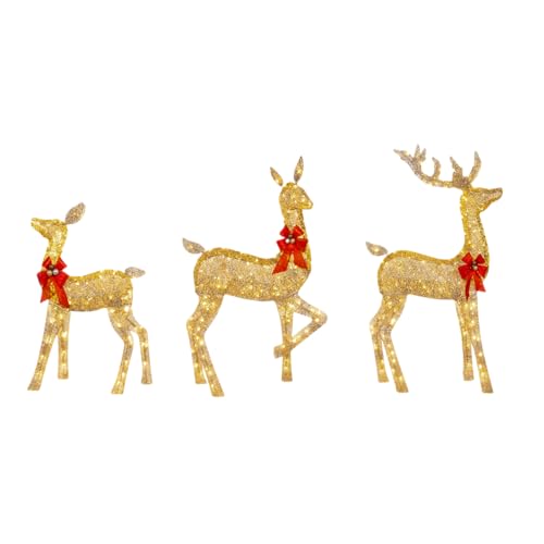 Ciervo de Navidad para brillar, decoración navideña con reno iluminado, ciervo iluminado para vacaciones de invierno, decoración navideña luminosa
