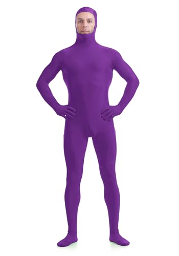 Image of ATHX Men's and Women's Spandex Open Face Bodysuit Costume Adult Stretchy Halloween Cosplay Body Suit Zentai Suit Outfits