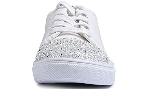 Image of FEVERSOLE Women's Fashion Dress Sneakers Party Bling Casual Flats Embellished Shoes