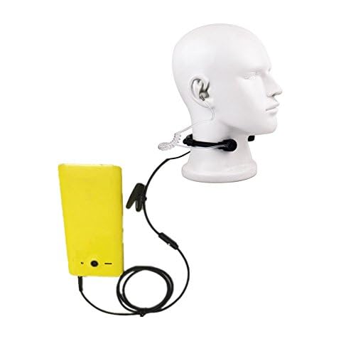 Lsgoodcare 3.5MM Plug Adjustable Throat Mic Anti-Noise Tactical Neckband Vocal Hands-Free in-Ear Military Air Tube Covert Earpiece Headset Compatible with PC Computer PS5 Cellphone Ect 3.5MM Device Cover