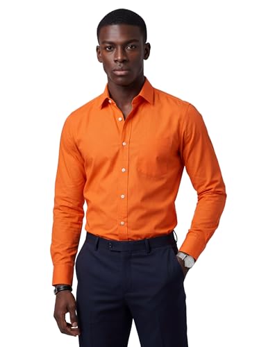 Image of INKAST Men's Cotton Blend Plain Formal Shirt | Full Sleeves Solid Shirts| Straight Regular Fit | Office and Regular Wear