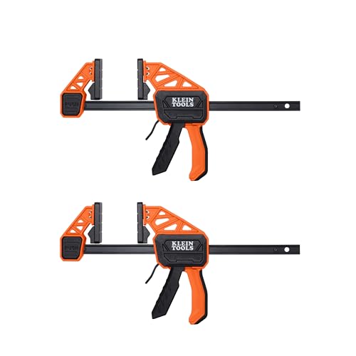 Klein Tools 47550 Bar Clamp, Speed-Klamp 6-Inch, Clamp / Spreader 2-Pack, 150-Pound Clamping Force, One-Handed-Operation for Woodworking and Metal Projects