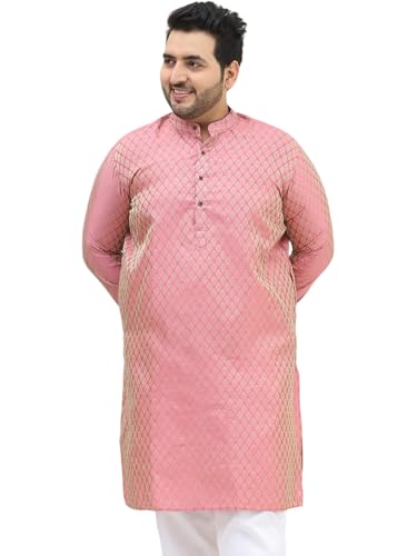 Image of SOJANYA Plus (Since 1958) Men's Cotton Linen Foil Printed Only Long Kurta