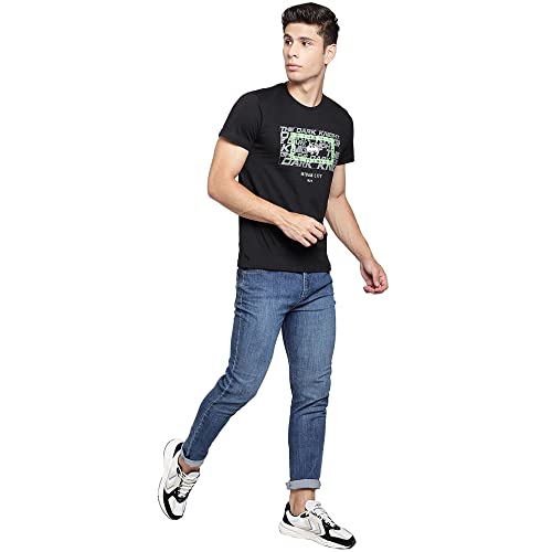 Image of Free Authority Batman Printed Regular Fit Black Cotton Men's T-Shirt