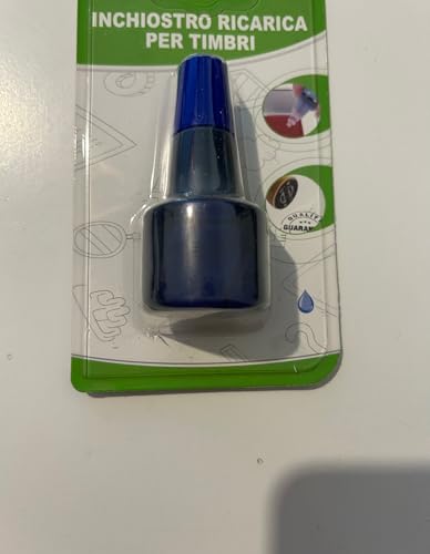 Blaue Nachfülltinte für Stempel, 30 ml, Zusammensetzung Wasser und Glycerin – Blù