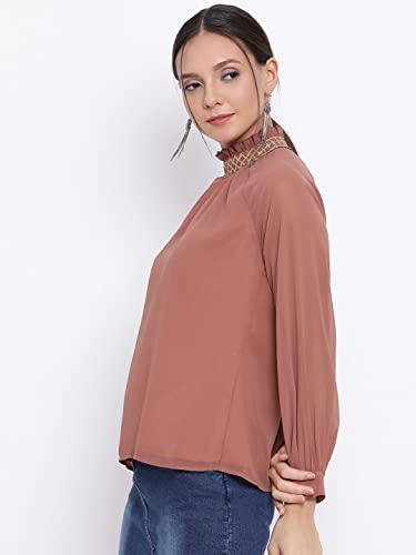 Image of ALL WAYS YOU Casual Embellished Women Brown Top A2107TPBR018