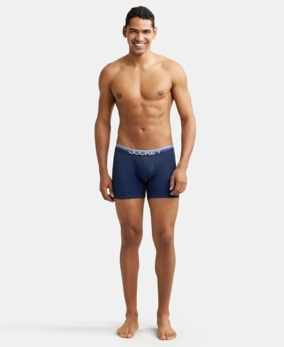 Image of Jockey ZN03 Men's Super Combed Cotton Elastane Stretch Solid Boxer Brief with Ultrasoft Waistband