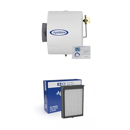 AprilAire 600 Large Capacity Whole-House Humidifier for Homes up to 5,000 Sq. Ft. + AprilAire H635EZ1A Whole-Home Humidifier Water Panel Filter Assembly Replacement Kit (1 Pack) Bundle