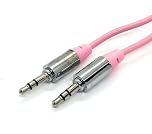 Ome Audio 3.5mm jack to 3.5mm jack (Male-to-Male) Stereo Audio Cable For Laptops, Tablets, Phones, Car Stereos, Music Players. (Pink, 1m)
