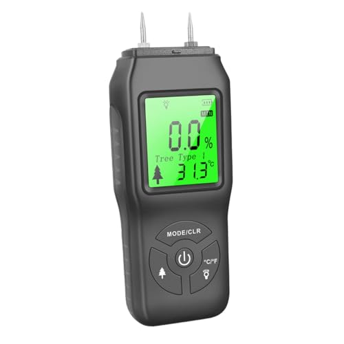 Humidimètre numérique noir avec écran LCD rétroéclairé pour bois - 2