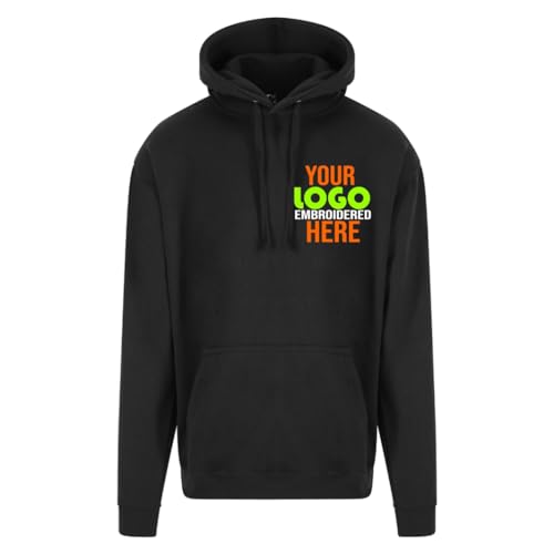 Image of Personalised Embroidered Hoodie Work wear Uniform Your Logo (S, Black)