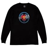Never Summer Men's Long Sleeve Graphic T-Shirt - Colorado Eagle Fill | Black, Large
