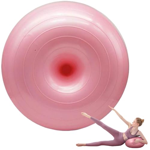 Bola de yoga en forma de rosquilla de 20x20x11 pulgadas, bola de equilibrio de PVC gruesa para ejercicio, accesorios de yoga anti-burst