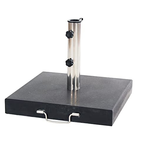 CREVICOSTA QUALITY MARK MARCAS DE CALIDAD - Base de Sombrilla de Exterior Universal 35 kg. Base de Granito con Tubo de Acero Inoxidable
