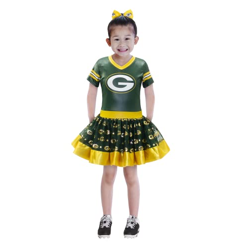MODERN HERO Green Bay Packers Girl's NFL MVP Tailgate Tutu Dress Costume, Size Medium