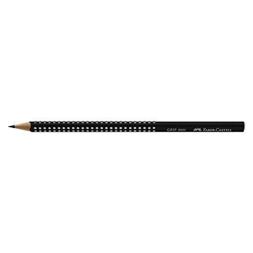 Lápis Grafite Nº 2B Triangular, Faber-Castell, EcoLápis Grip 2001, 12 Unidades, Preto