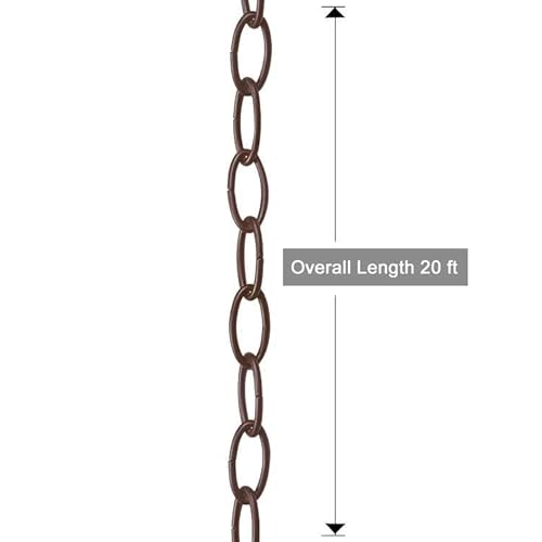 Gepow 20 Feet Bronze Light Fixture Chain, Extra Chandelier Pendant Hanging Chain With 2 Connection Locks For High Ceiling #TOP1