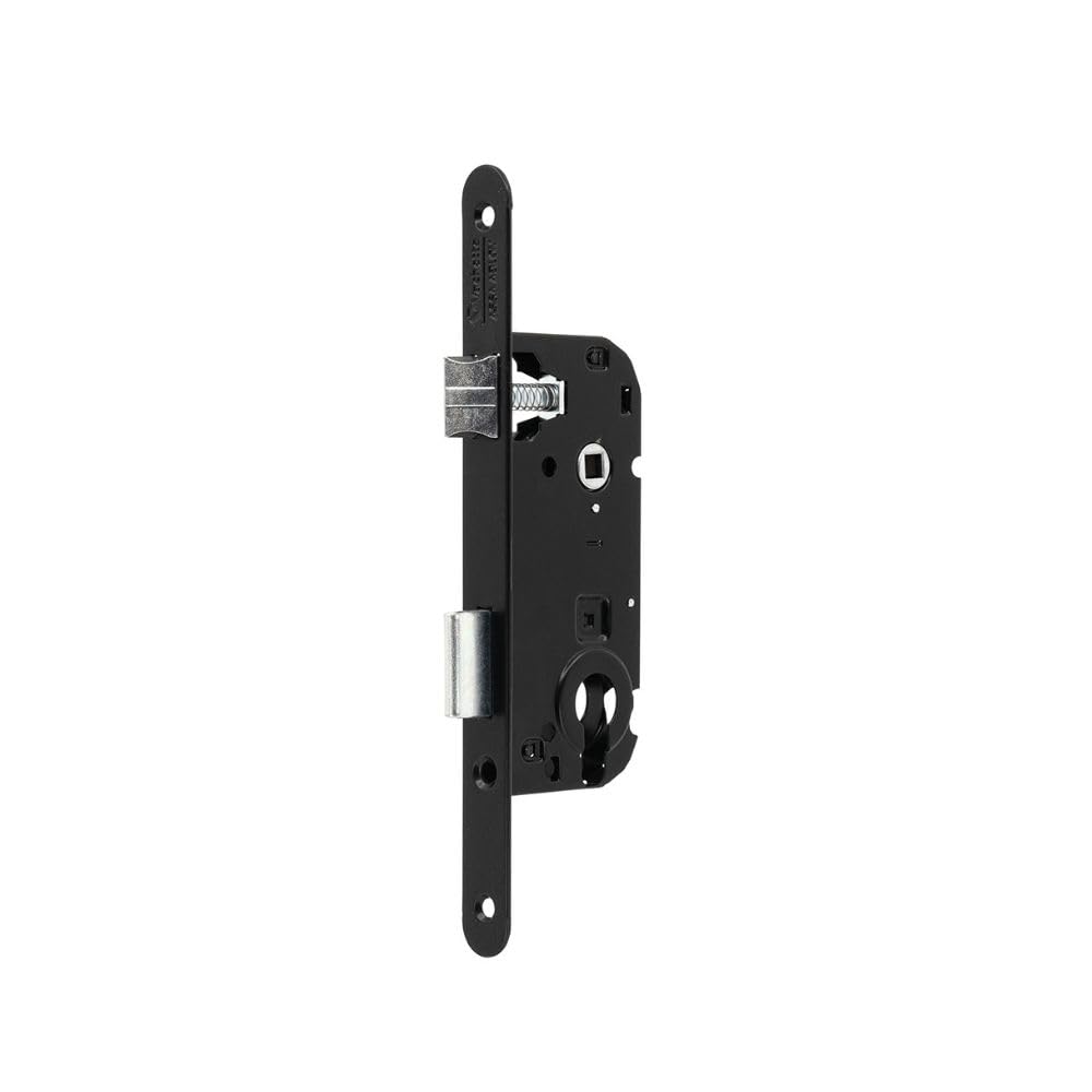 Serrure à encastrer D4500 axe 40 coffre 135mm noir pour cylindre européen clé I