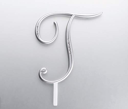 Lillian Rose Rhinestone, Monogram Cake Topper Letter T Silver