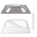 XMK RV Skylight Replacement Bundle,18" x 26" RV Skylight Shower Outer Dome Fit 14" x 22" Openings for Camper Food Truck,Inner Dome with Window 14" x 22" + Lap Sealant, Smoke Gray