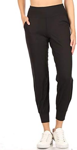 Leggings Depot JYL19-BLACK-L ActiveFlex Slim-fit Joggers with Pockets, L - 1