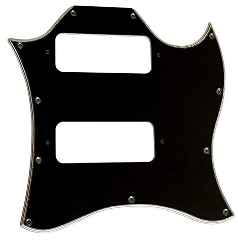 Pickguard de guitare personnalisée pour US Gibson SG P90 sans trous d’oiseaux Style 5 plis noir. - Les Beatles, Paul McCartney, John Lennon, RIngo Starr, George Harrison Pickguard de guitare personnalisée pour US Gibson SG P90 sans trous d'oiseaux Style 5 plis noir.