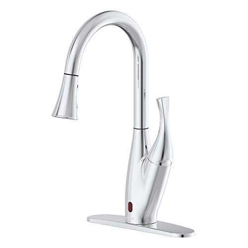Bio Bidet FLOW X Touchless Kitchen Faucet with Pull Down Sprayer, High Single Handle, Chrome