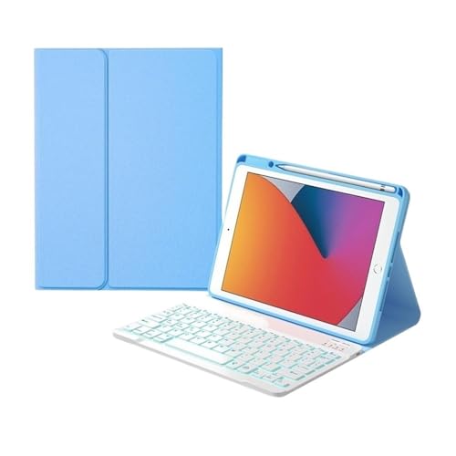 Clavier iPad Pro 12.9 rétroéclairé avec étui anti-perte stylo bleu JiuRui