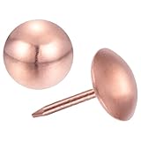 uxcell Juego de 200 tachuelas de tapicería para muebles, 11 x 17 mm, acero al carbono para el hogar, sofá, bricolaje, decoración de uñas, color oro rosa