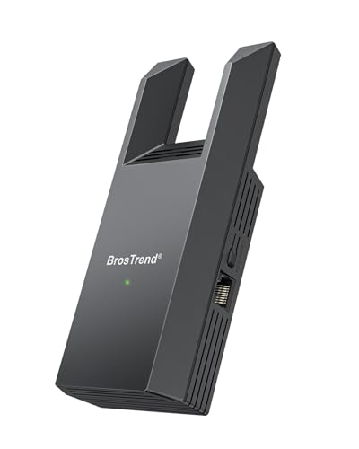 BrosTrend Adapter Wi-Fi AC1200 na Ethernet z portem gigabitowym RJ45, uniwersalny dwupasmowy most Wi-Fi do PlayStation, Xbox, drukarki, telewizora Smart TV, odtwarzacza Blu-ray, dekodera DVR itp.